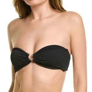NWT WeWoreWhat U-Ring Bandeau Bikini Top, M, Black
